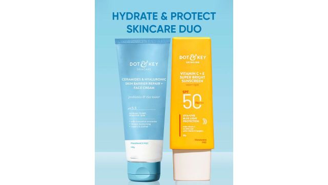 DOT & KEY Skin Barrier Repair+ Face Cream 100g & SPF 50 Super Bright Sunscreen 50g