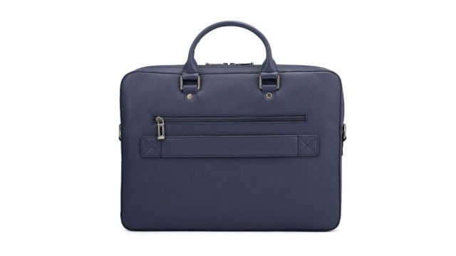 Da Milano Men Textured Leather Laptop Bag