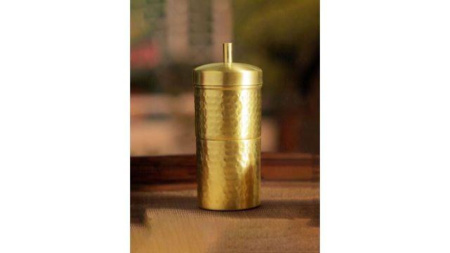 Ekhasa Gold-Toned Textured Pure Brass Filter Coffee Maker 200 ml