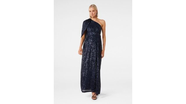 Forever New Sequined Embellished One Shoulder Maxi Dress