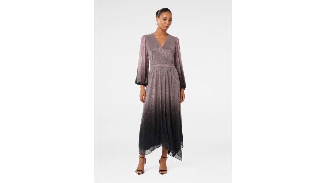 Forever New Women V-neck Zari Embellished Fit & Flare Maxi Dress