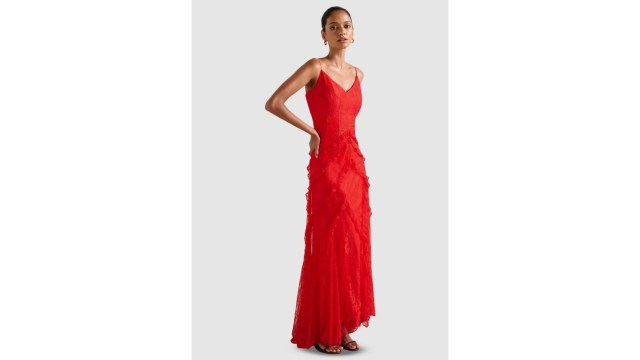 Forever NewFloral Embroidered Shoulder Straps Fit And Flare Dress
