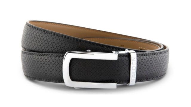 HALDEN Men Textured Leather Belt