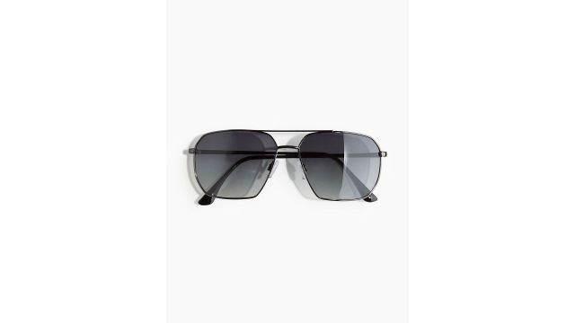 H&M Men Polarised Aviator Sunglasses (Black, 58 mm)