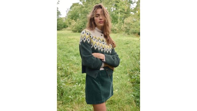 H&M Women Self Design Ethnic Motifs Round Neck Jacquard-Knit Cardigan