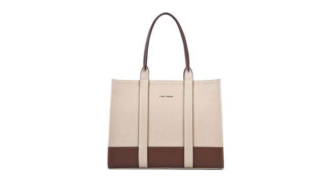 Lino Perros Oversized Structured Tote Bag with Tasselled Detail (Tan)