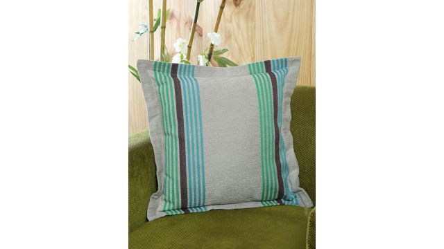 MASPAR Grey Single Striped 18'' x 18'' Square Cushion Cover