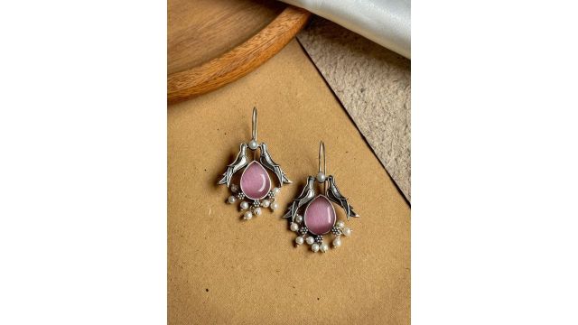 NAMAN ARTS Silver-Plated Oxidised Animal-Shaped Drops