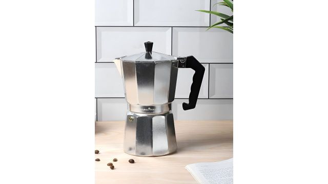 NATURALLY YOURS Black Textured Moka Coffee Pot Maker - 300 ml