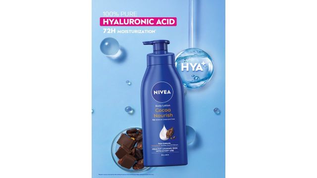 Nivea Cocoa Nourish Body Lotion with Pure Hyaluron for 72h Moisturization - 400 ml