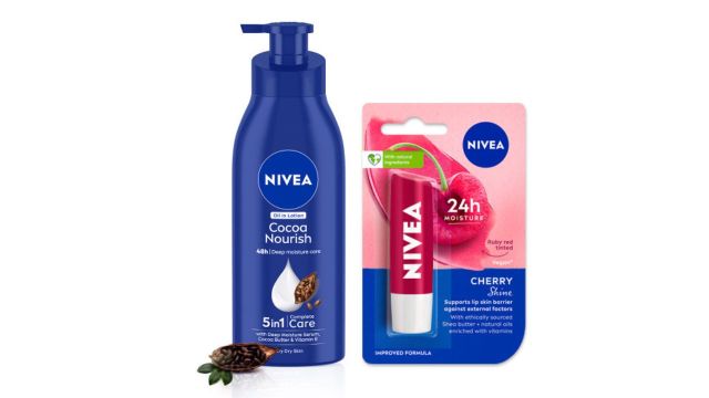 Nivea The Wintercare Duo - Cocoa Nourish Body Lotion 400ml + Cherry Shine Lip Balm 4.8g