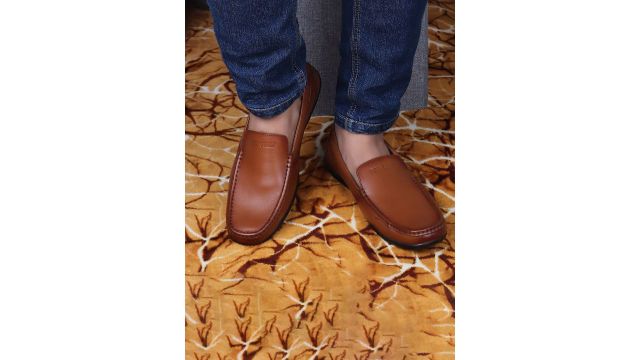 Red Chief Men Tan Brown Solid Formal Slip-On Shoes