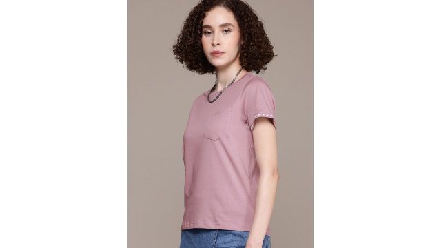 Roadster The Life Co. Pure Cotton Pockets T-shirt