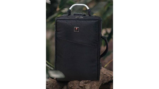 SWISS MILITARY Unisex Black & Grey Geometric Backpack