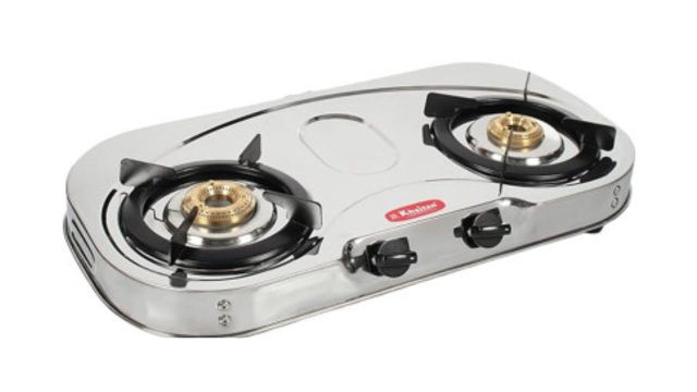 Silver‑Toned 2‑Burner Stainless Steel, Manual