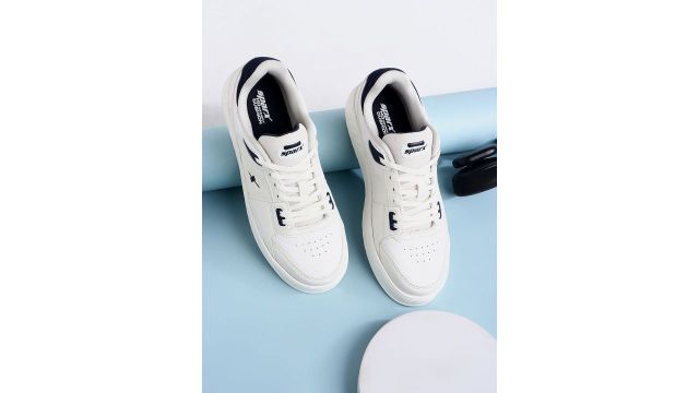 Sparx Men Solid Round Toe Lace-Ups Sneakers with Laser Cuts