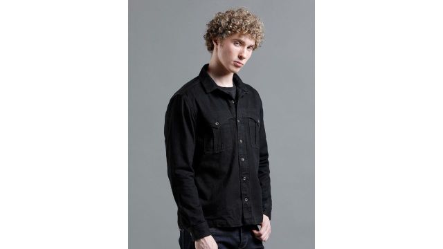 TEMPLE OF DENIMSpread Collar Denim Shacket