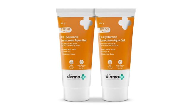 The Derma Co 1% Hyaluronic Sunscreen Aqua Gel (Pack of 2)