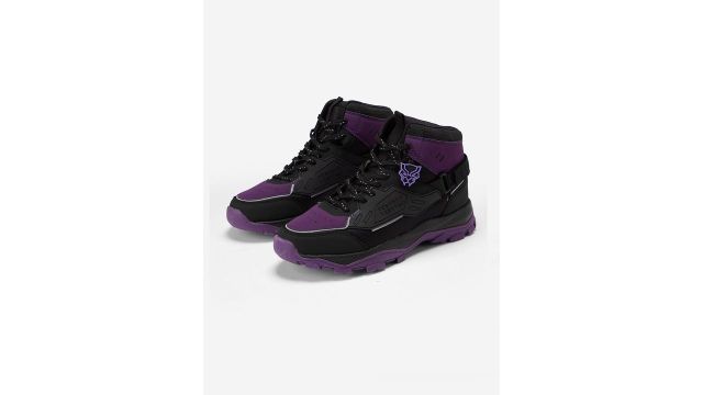 The Souled Store Men Black Panther Printed PU High‑Top Sneakers