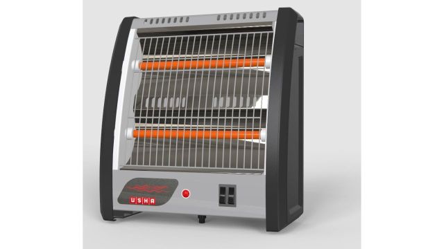 Usha 2 Rod 800 Watt Quartz Heater (4302N, Grey)