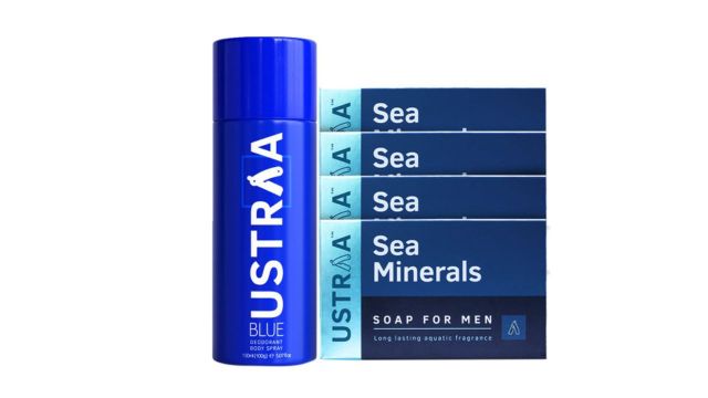 Ustraa Blue Deodorant & Deo Soap Sea Minerals set of 4