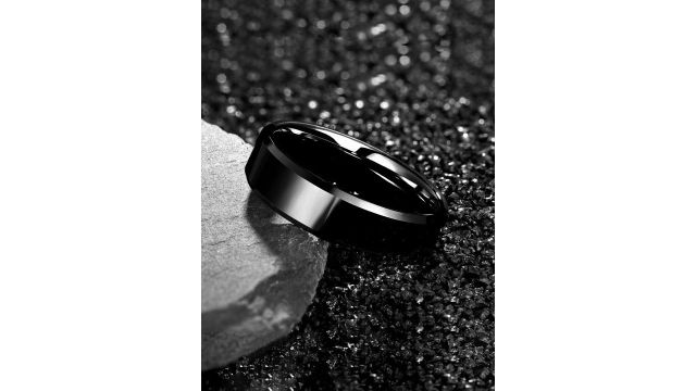 Yellow Chimes Unisex Black-Toned Stainless Steel Band