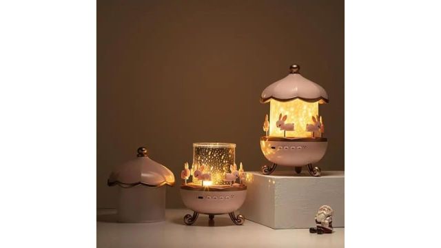 Zilloquil Galaxy Bunny Carousel Star Projector Lamp