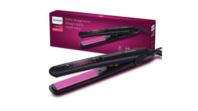 Philips Hair Straightener BHS216/00 with Ceramic Plates - Black & Pink