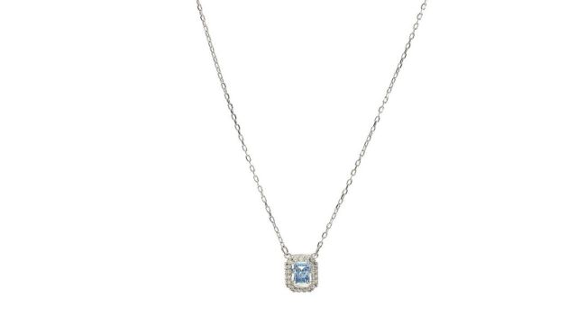 SWAROVSKI Women Blue Rhodium-Plated Necklace