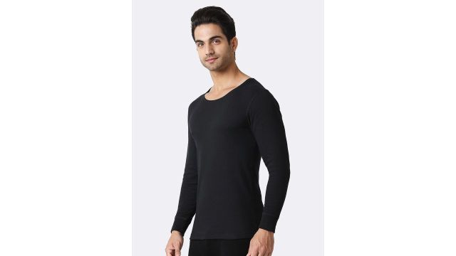 Van Heusen Innerwear Men Solid Antibacterial Long Sleeves Thermal Top